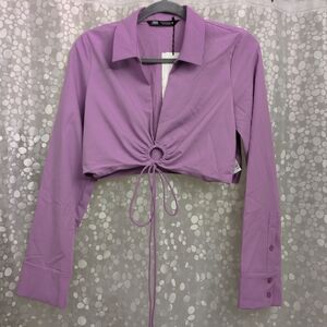 Zara Women's Lilac Cropped Top